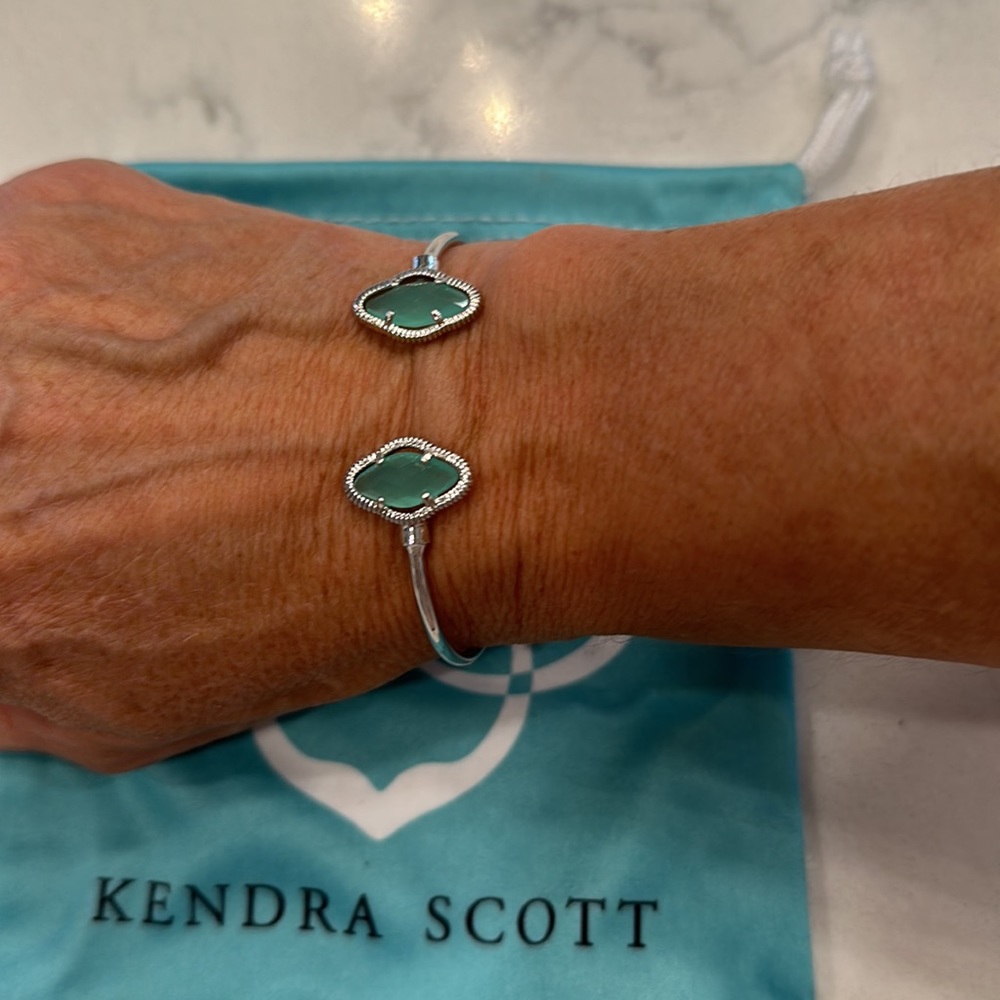 Kendra Scott Cuff Bracelet silver and aquamarine